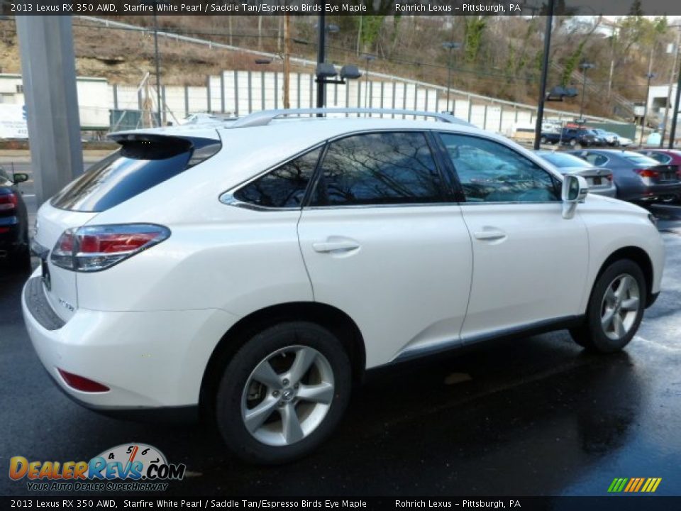 2013 Lexus RX 350 AWD Starfire White Pearl / Saddle Tan/Espresso Birds Eye Maple Photo #4
