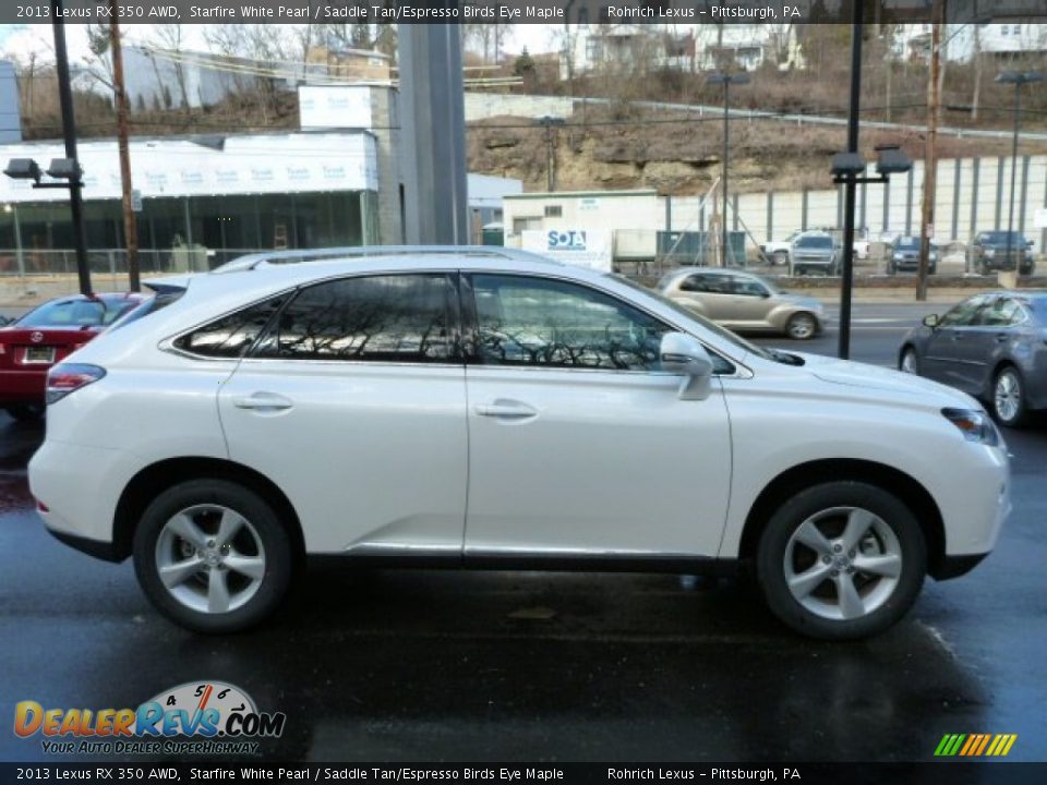 2013 Lexus RX 350 AWD Starfire White Pearl / Saddle Tan/Espresso Birds Eye Maple Photo #5