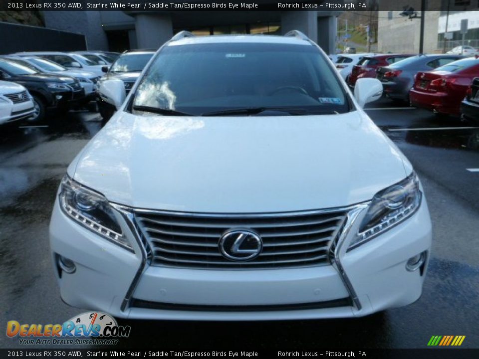 2013 Lexus RX 350 AWD Starfire White Pearl / Saddle Tan/Espresso Birds Eye Maple Photo #6