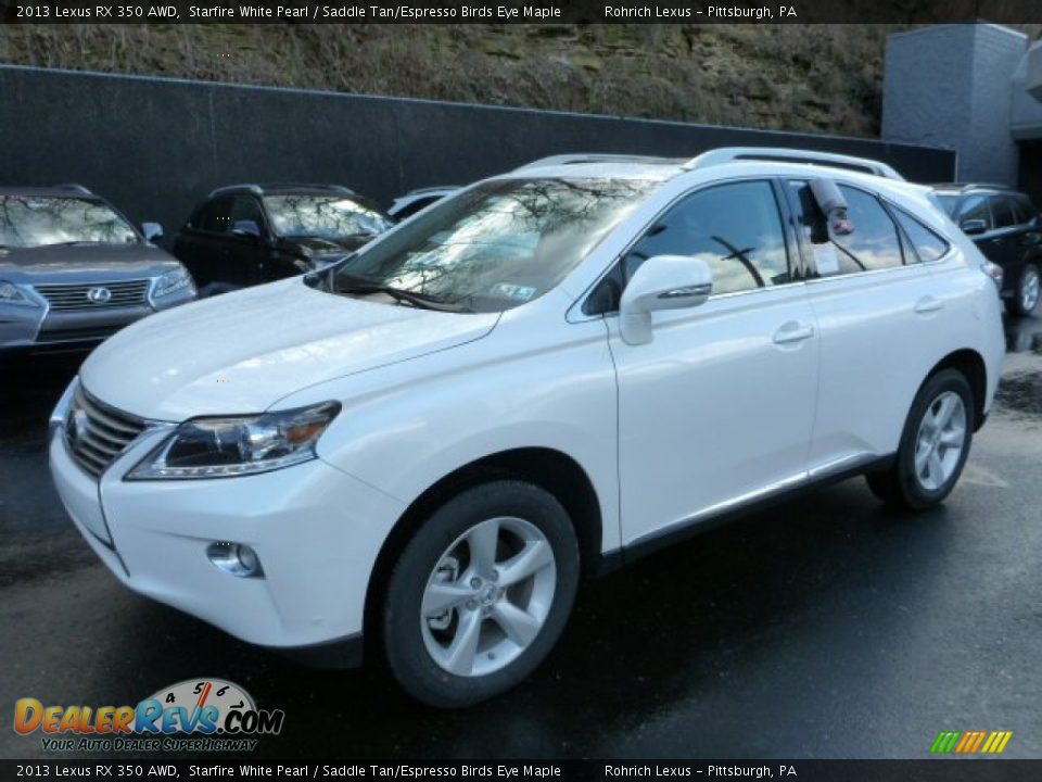 2013 Lexus RX 350 AWD Starfire White Pearl / Saddle Tan/Espresso Birds Eye Maple Photo #7
