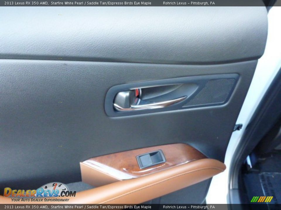 2013 Lexus RX 350 AWD Starfire White Pearl / Saddle Tan/Espresso Birds Eye Maple Photo #12