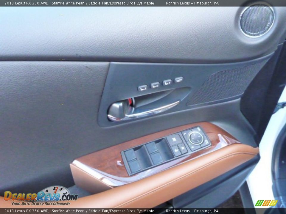 2013 Lexus RX 350 AWD Starfire White Pearl / Saddle Tan/Espresso Birds Eye Maple Photo #13