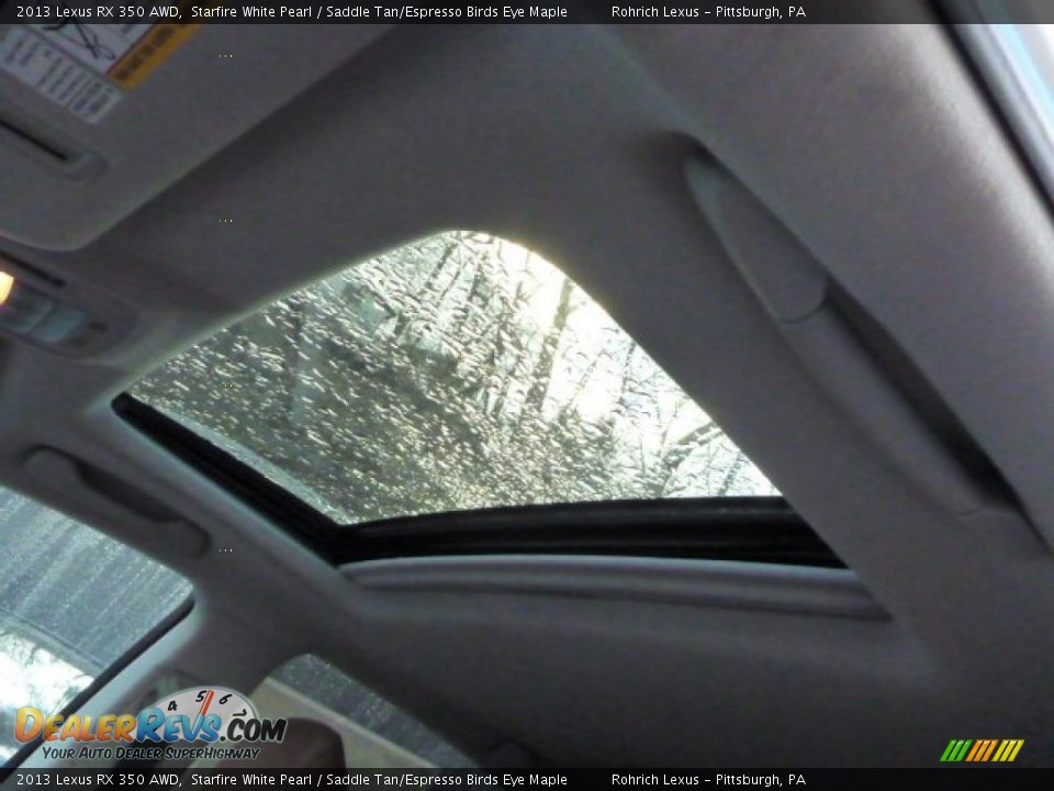 2013 Lexus RX 350 AWD Starfire White Pearl / Saddle Tan/Espresso Birds Eye Maple Photo #14
