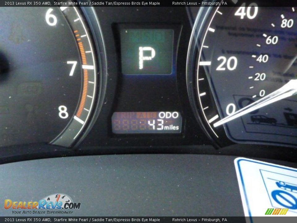 2013 Lexus RX 350 AWD Starfire White Pearl / Saddle Tan/Espresso Birds Eye Maple Photo #19