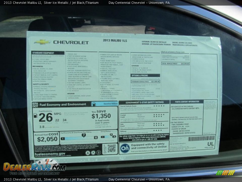 2013 Chevrolet Malibu LS Silver Ice Metallic / Jet Black/Titanium Photo #8