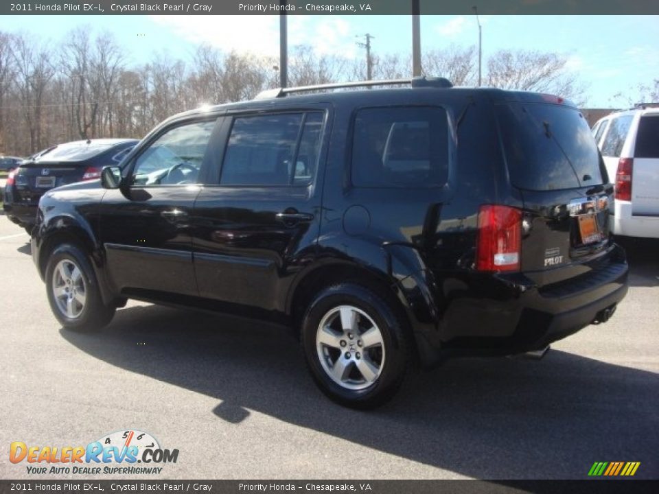 2011 Honda Pilot EX-L Crystal Black Pearl / Gray Photo #3