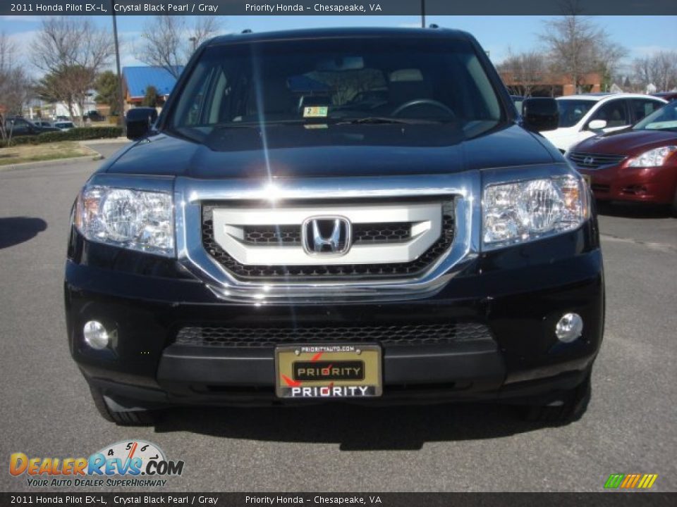 2011 Honda Pilot EX-L Crystal Black Pearl / Gray Photo #6
