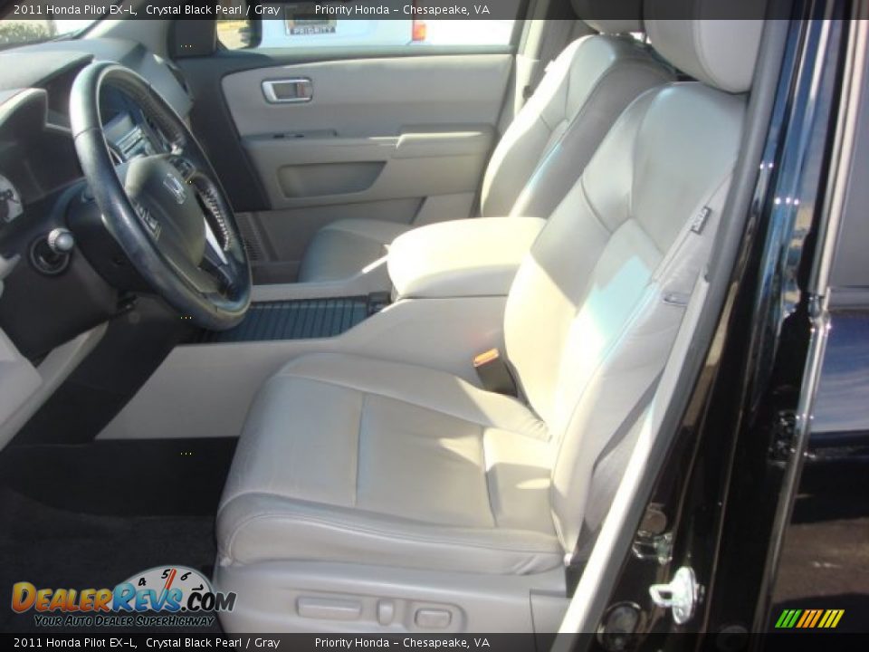 2011 Honda Pilot EX-L Crystal Black Pearl / Gray Photo #7
