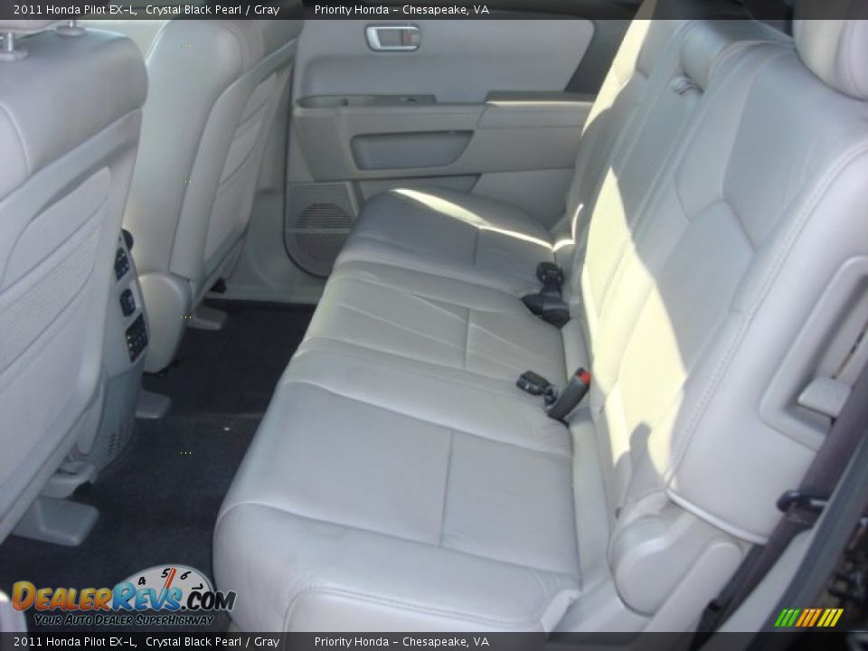 2011 Honda Pilot EX-L Crystal Black Pearl / Gray Photo #8