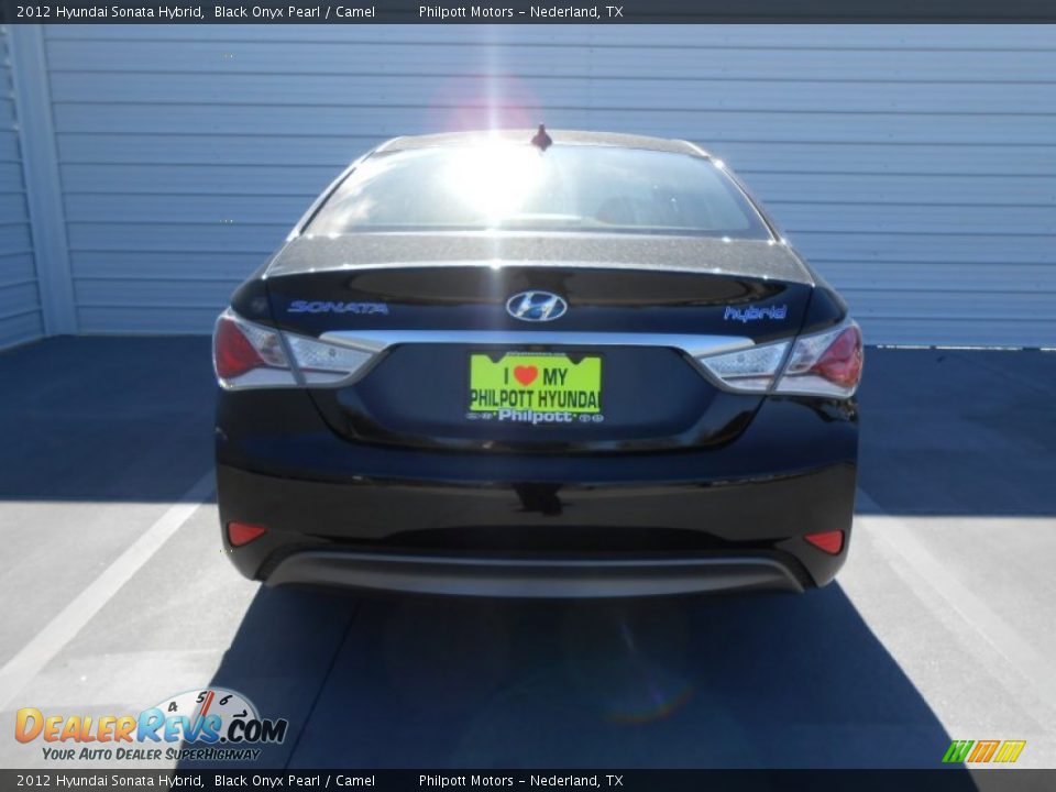 2012 Hyundai Sonata Hybrid Black Onyx Pearl / Camel Photo #5