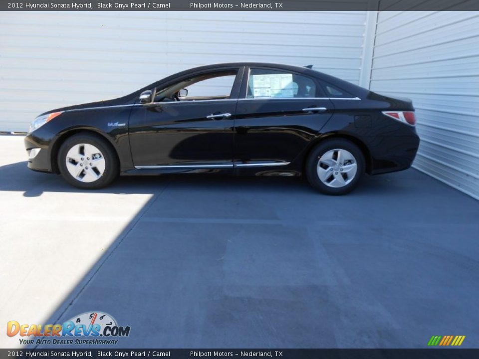 2012 Hyundai Sonata Hybrid Black Onyx Pearl / Camel Photo #8