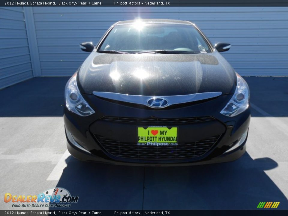 2012 Hyundai Sonata Hybrid Black Onyx Pearl / Camel Photo #10