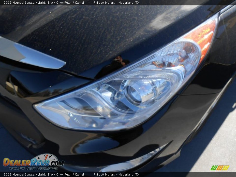 2012 Hyundai Sonata Hybrid Black Onyx Pearl / Camel Photo #11