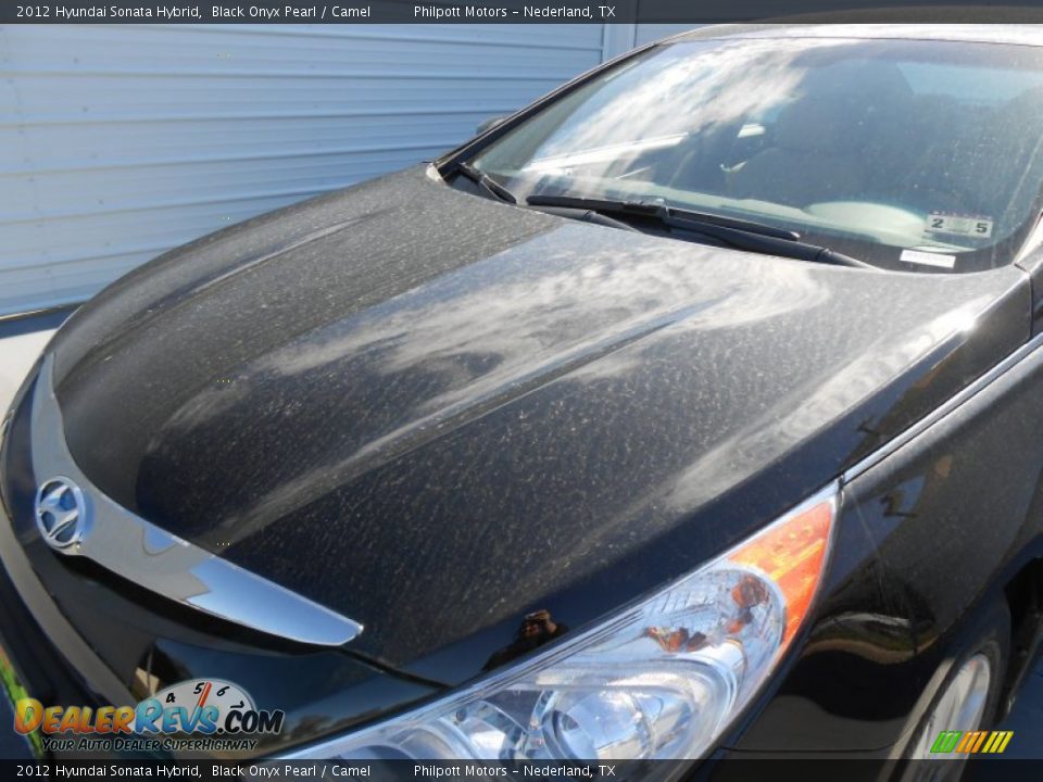 2012 Hyundai Sonata Hybrid Black Onyx Pearl / Camel Photo #12