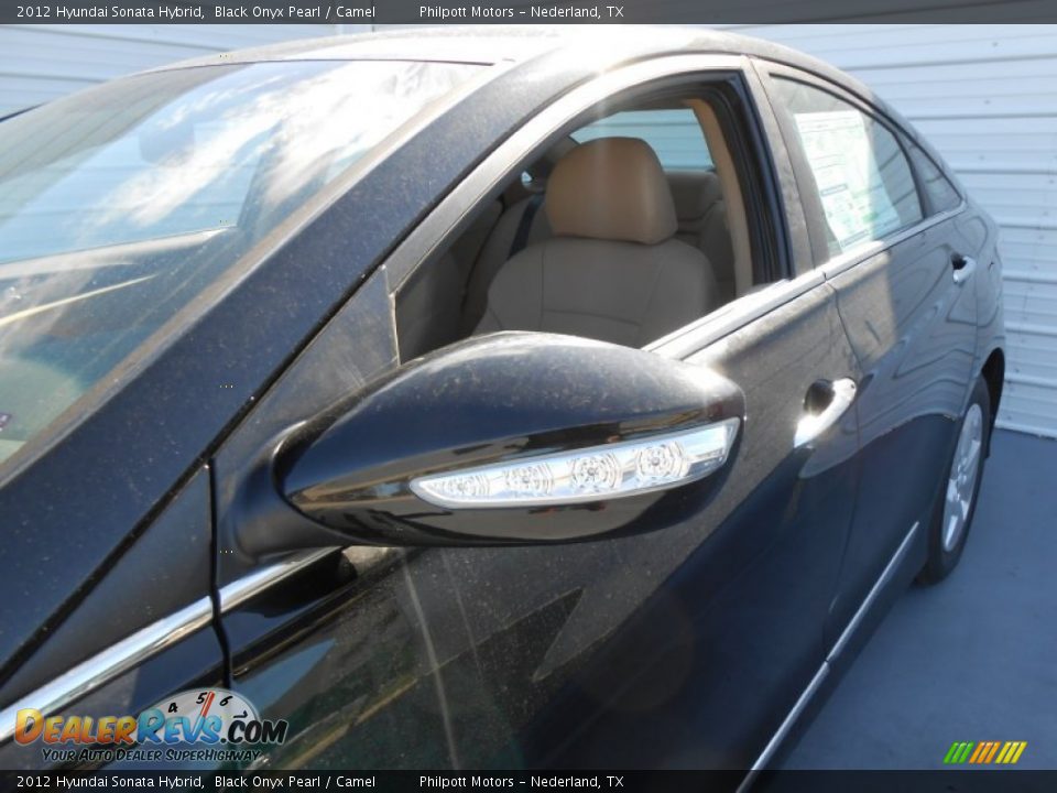 2012 Hyundai Sonata Hybrid Black Onyx Pearl / Camel Photo #15