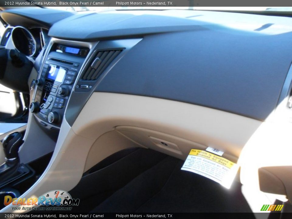 2012 Hyundai Sonata Hybrid Black Onyx Pearl / Camel Photo #19