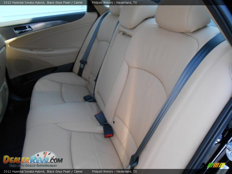 2012 Hyundai Sonata Hybrid Black Onyx Pearl / Camel Photo #22