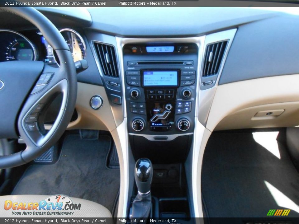 2012 Hyundai Sonata Hybrid Black Onyx Pearl / Camel Photo #28