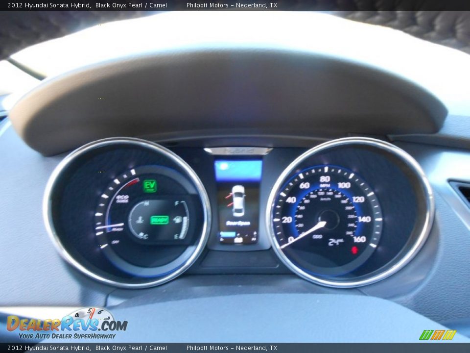 2012 Hyundai Sonata Hybrid Black Onyx Pearl / Camel Photo #35