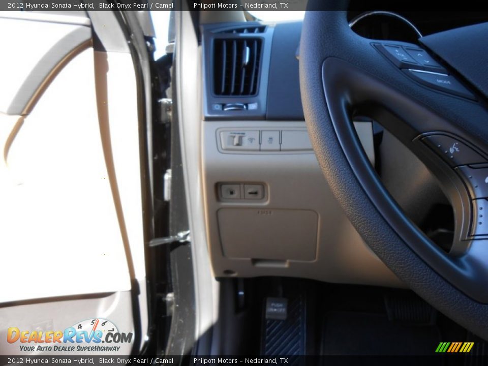 2012 Hyundai Sonata Hybrid Black Onyx Pearl / Camel Photo #36