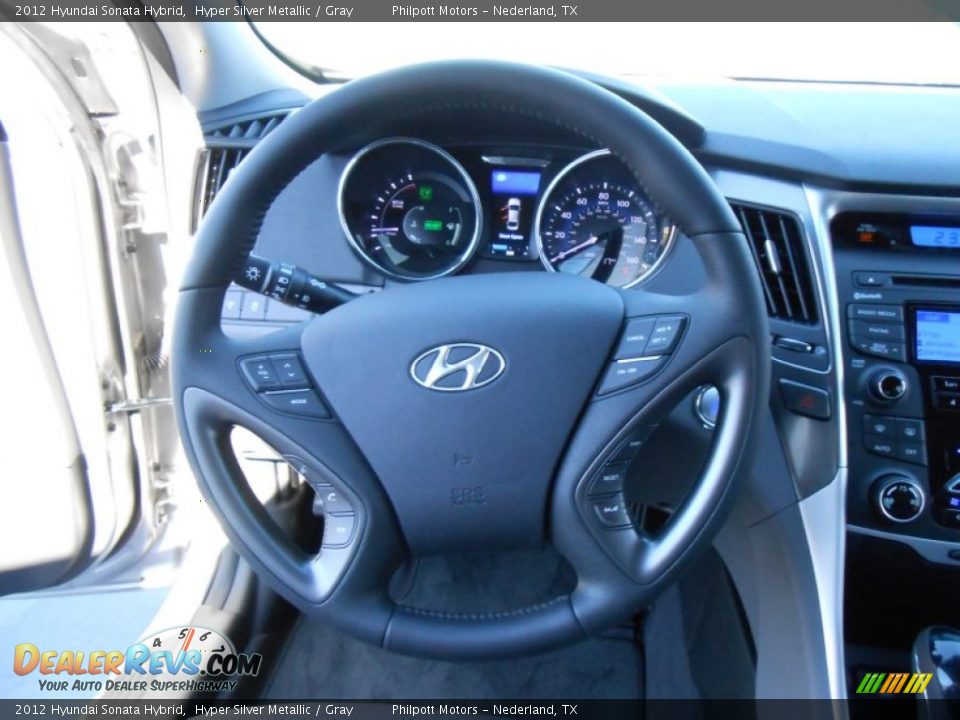 2012 Hyundai Sonata Hybrid Hyper Silver Metallic / Gray Photo #36