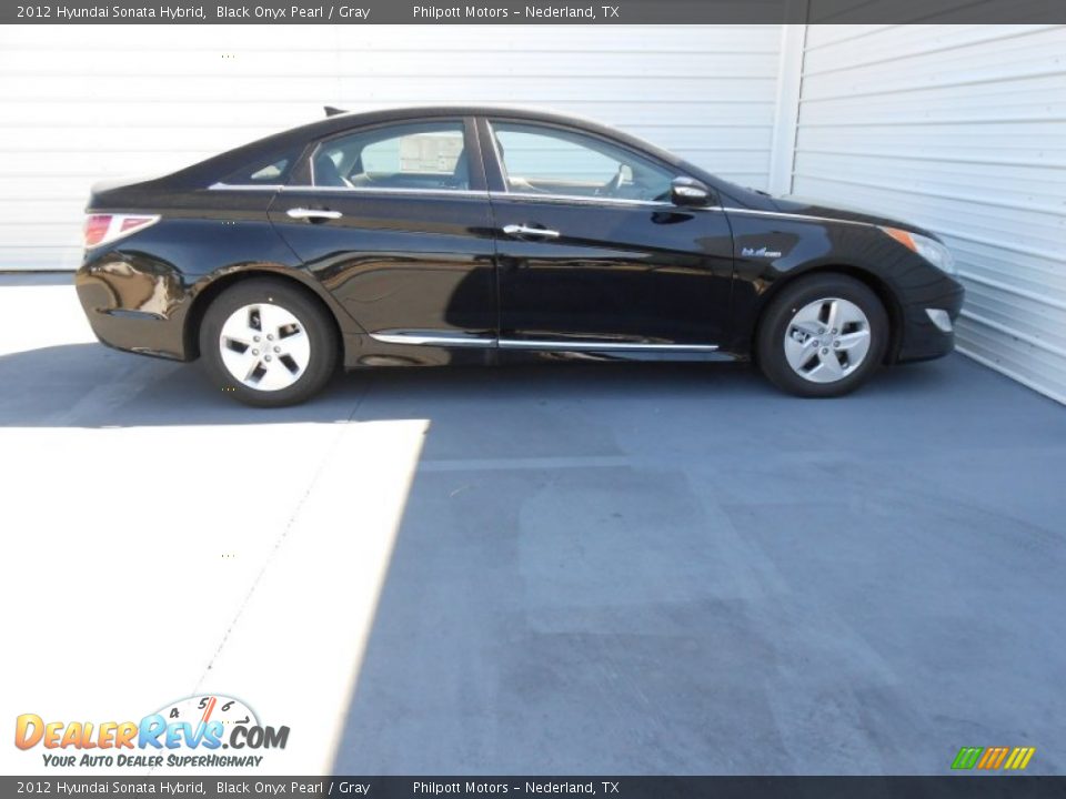 2012 Hyundai Sonata Hybrid Black Onyx Pearl / Gray Photo #2
