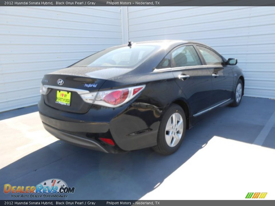 2012 Hyundai Sonata Hybrid Black Onyx Pearl / Gray Photo #3