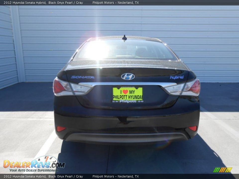 2012 Hyundai Sonata Hybrid Black Onyx Pearl / Gray Photo #4