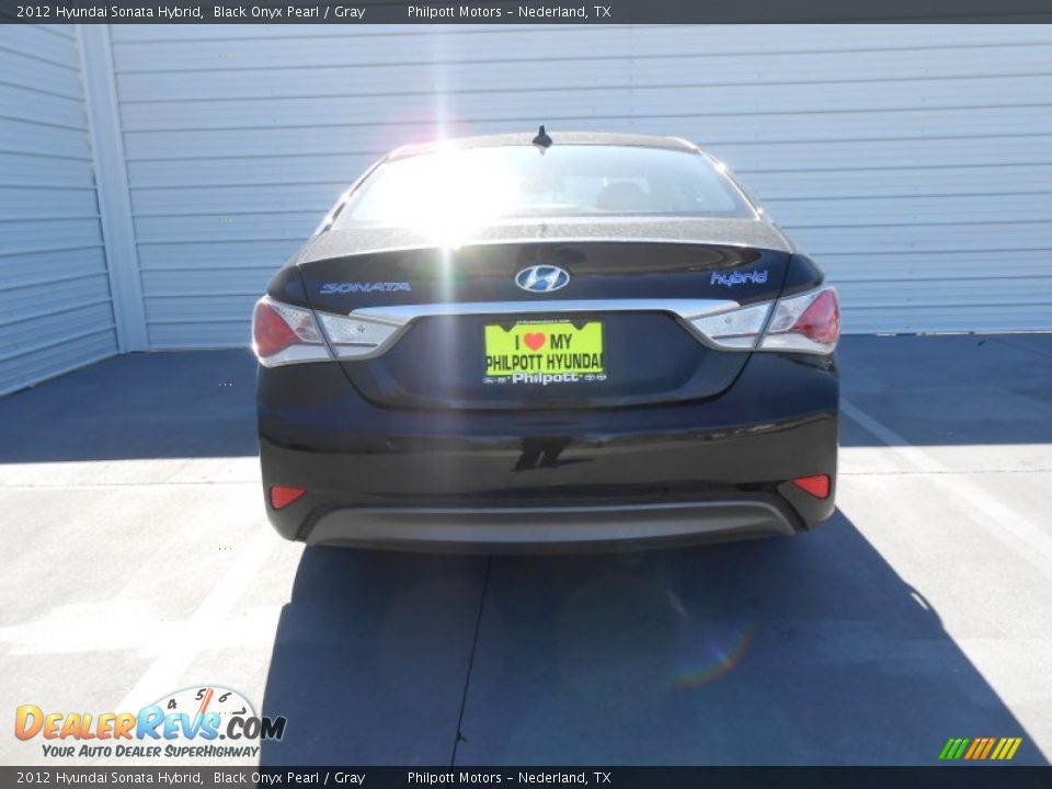 2012 Hyundai Sonata Hybrid Black Onyx Pearl / Gray Photo #5
