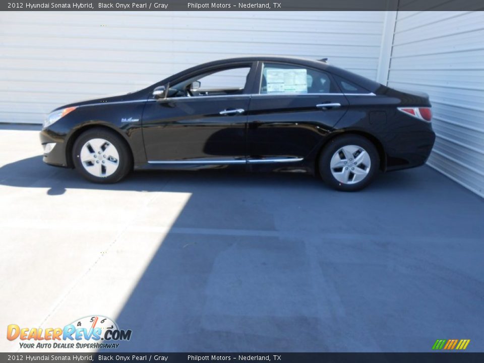 2012 Hyundai Sonata Hybrid Black Onyx Pearl / Gray Photo #8