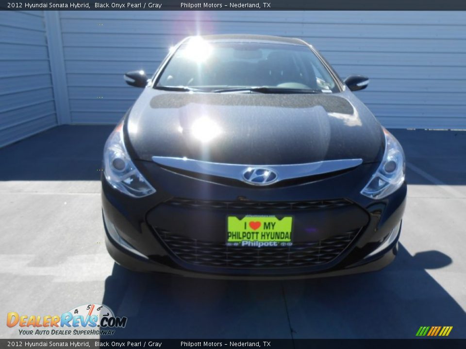 2012 Hyundai Sonata Hybrid Black Onyx Pearl / Gray Photo #10
