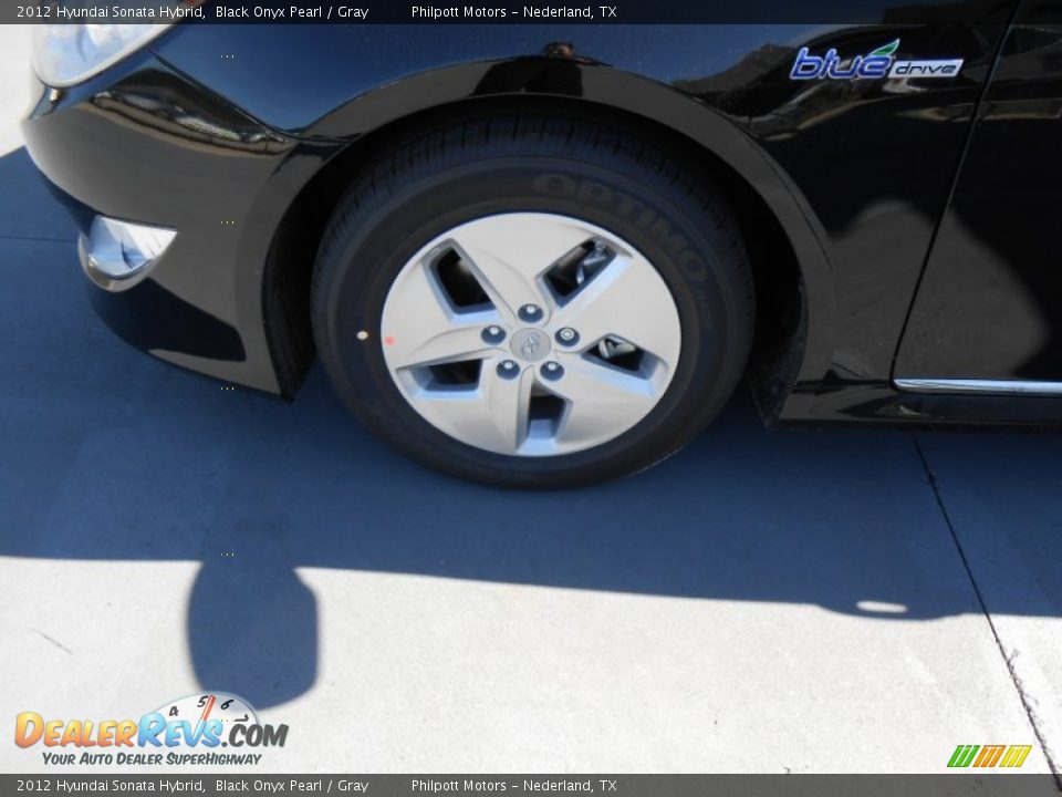 2012 Hyundai Sonata Hybrid Black Onyx Pearl / Gray Photo #13