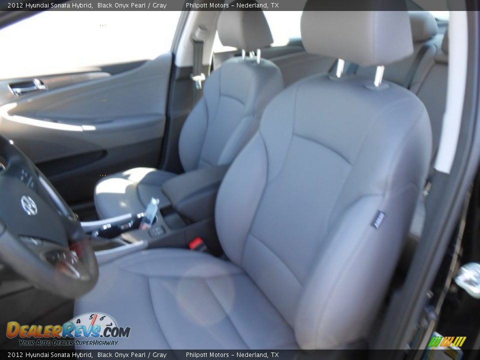 2012 Hyundai Sonata Hybrid Black Onyx Pearl / Gray Photo #25