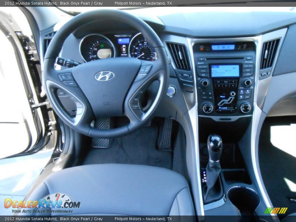 2012 Hyundai Sonata Hybrid Black Onyx Pearl / Gray Photo #27