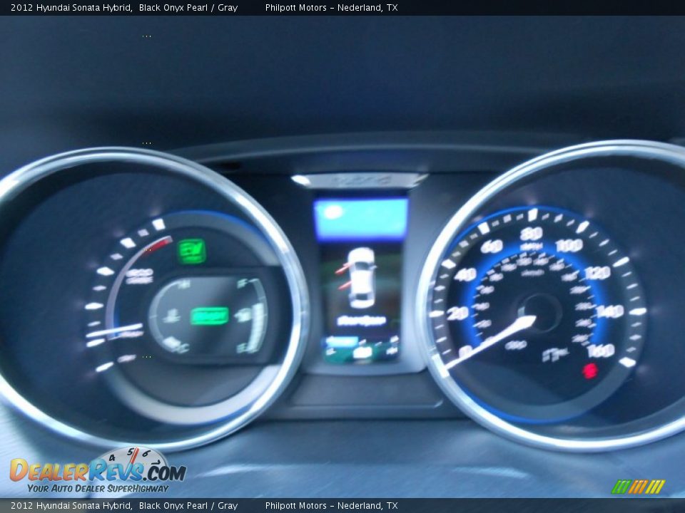 2012 Hyundai Sonata Hybrid Black Onyx Pearl / Gray Photo #36