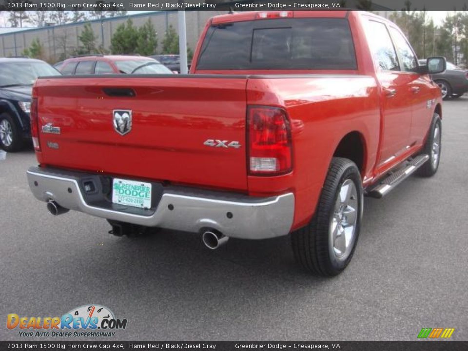 2013 Ram 1500 Big Horn Crew Cab 4x4 Flame Red / Black/Diesel Gray Photo #4