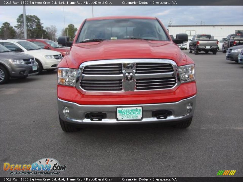 2013 Ram 1500 Big Horn Crew Cab 4x4 Flame Red / Black/Diesel Gray Photo #6
