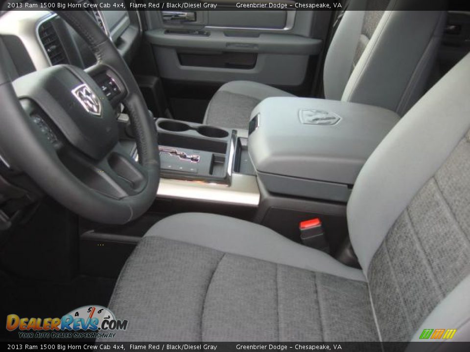 2013 Ram 1500 Big Horn Crew Cab 4x4 Flame Red / Black/Diesel Gray Photo #8