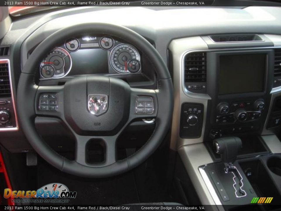 2013 Ram 1500 Big Horn Crew Cab 4x4 Flame Red / Black/Diesel Gray Photo #10