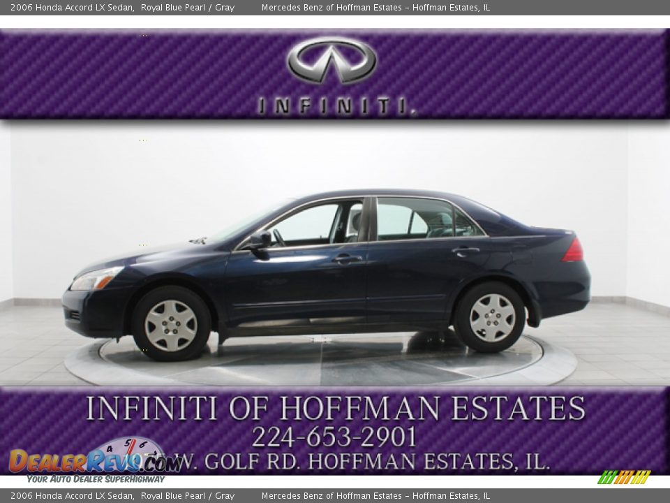 2006 Honda Accord LX Sedan Royal Blue Pearl / Gray Photo #2