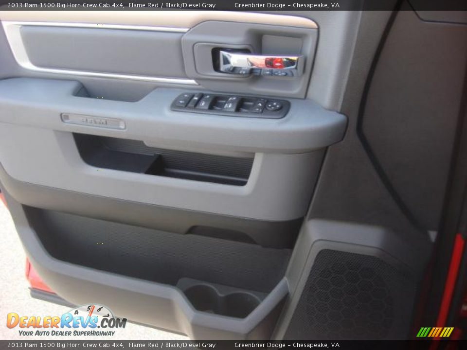 2013 Ram 1500 Big Horn Crew Cab 4x4 Flame Red / Black/Diesel Gray Photo #13
