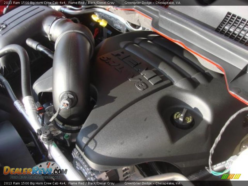2013 Ram 1500 Big Horn Crew Cab 4x4 Flame Red / Black/Diesel Gray Photo #14