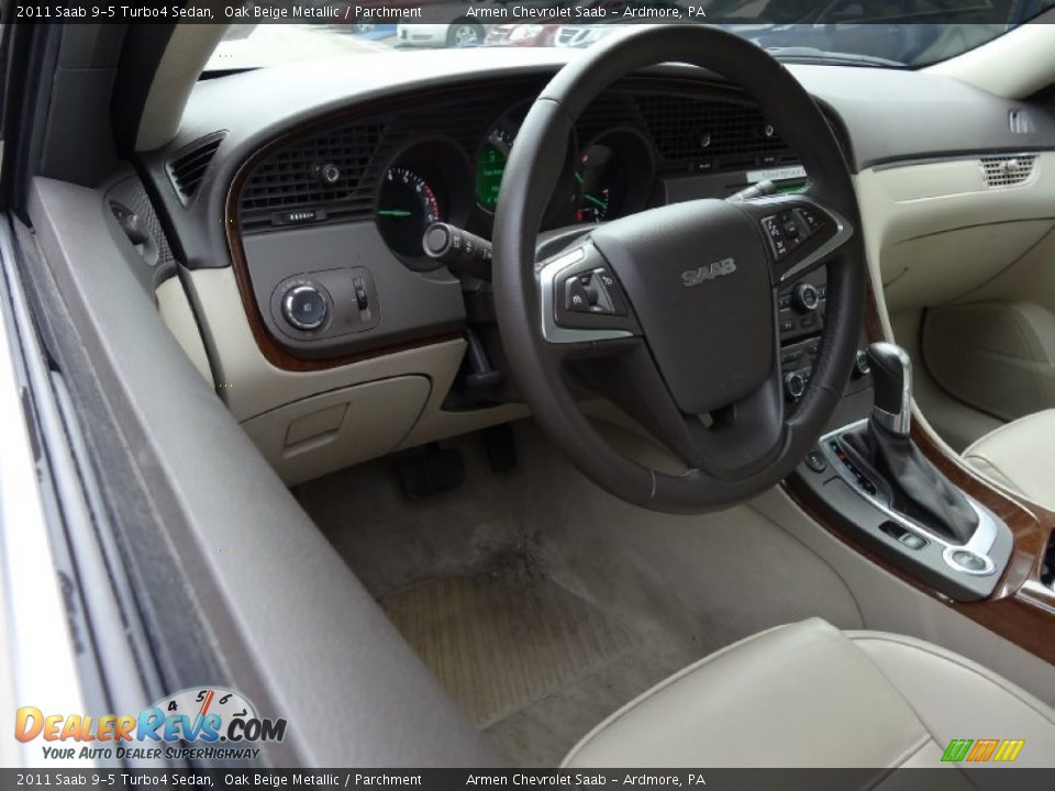2011 Saab 9-5 Turbo4 Sedan Oak Beige Metallic / Parchment Photo #11