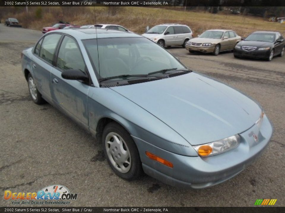 2002 Saturn S Series SL2 Sedan Silver Blue / Gray Photo #1