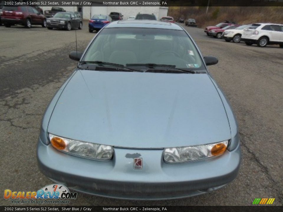 2002 Saturn S Series SL2 Sedan Silver Blue / Gray Photo #2