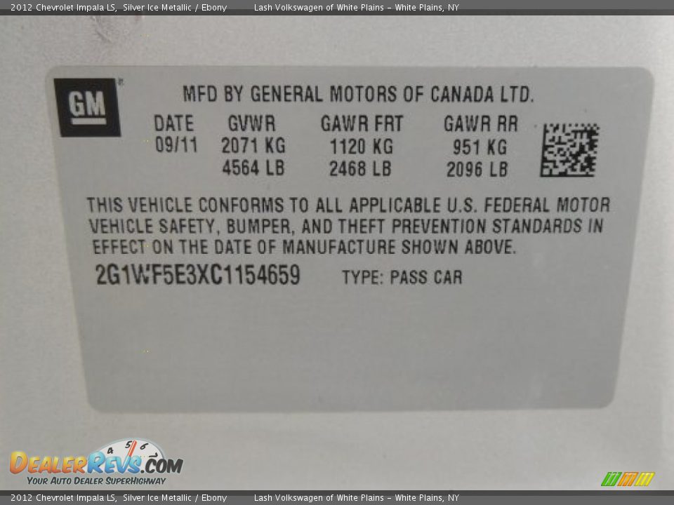 2012 Chevrolet Impala LS Silver Ice Metallic / Ebony Photo #23