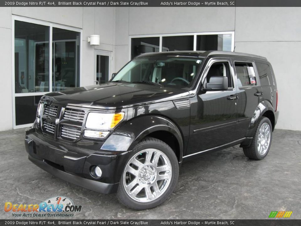 2009 Dodge Nitro R/T 4x4 Brilliant Black Crystal Pearl / Dark Slate Gray/Blue Photo #1
