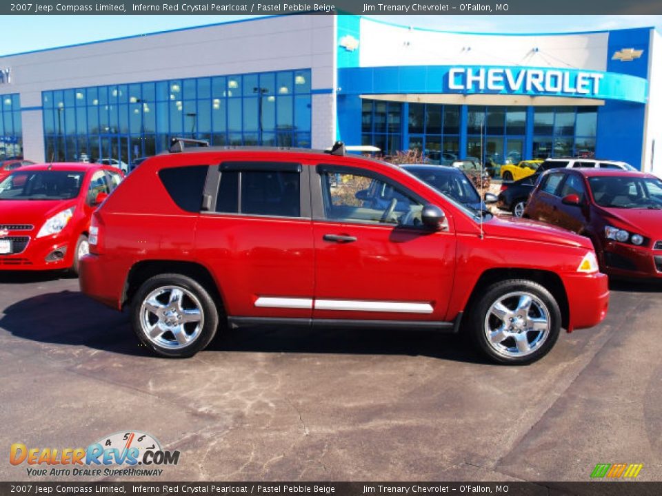2007 Jeep Compass Limited Inferno Red Crystal Pearlcoat / Pastel Pebble Beige Photo #1