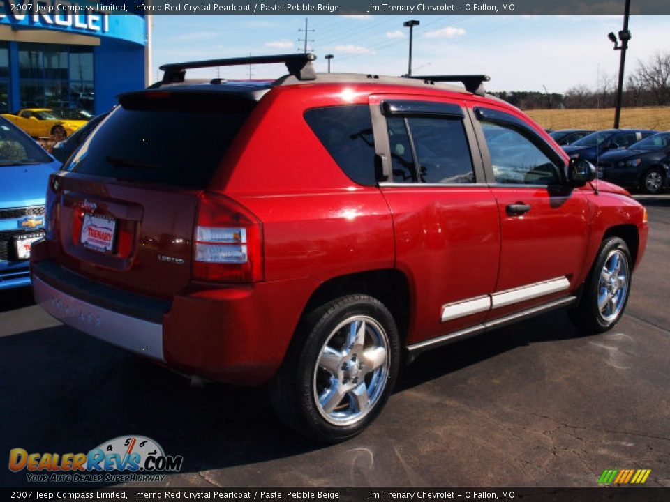 2007 Jeep Compass Limited Inferno Red Crystal Pearlcoat / Pastel Pebble Beige Photo #3