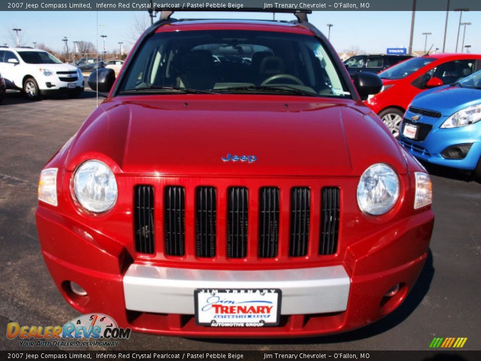 2007 Jeep Compass Limited Inferno Red Crystal Pearlcoat / Pastel Pebble Beige Photo #8